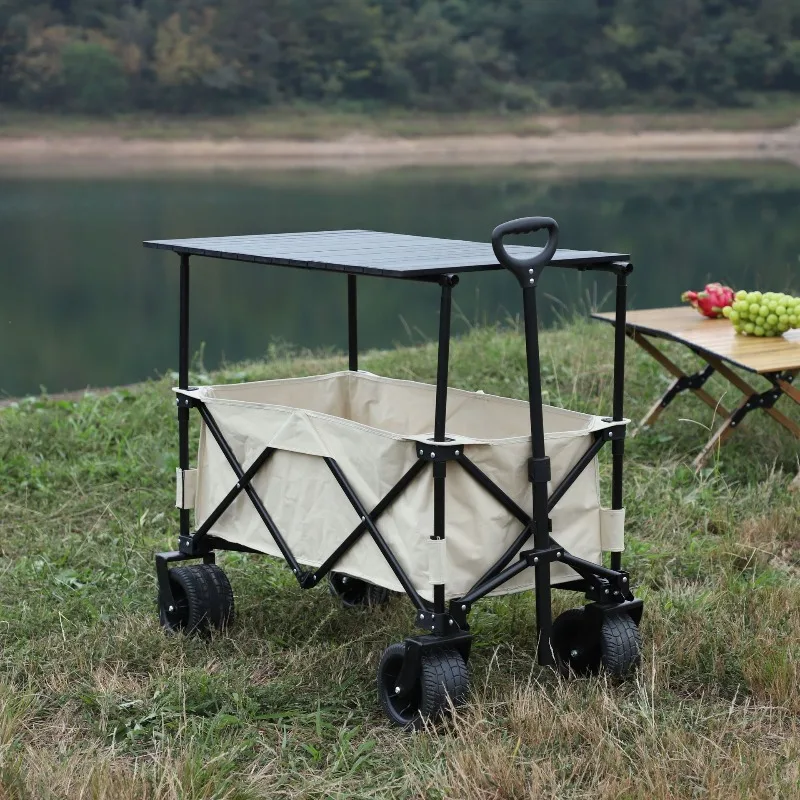 Outdoor hand-pulled liftable gathering type camp cart portable folding with table and board pull cart light field dining car
Outdoor hand-pulled liftable gathering type camp cart portable folding with table and board pull cart light field dining car