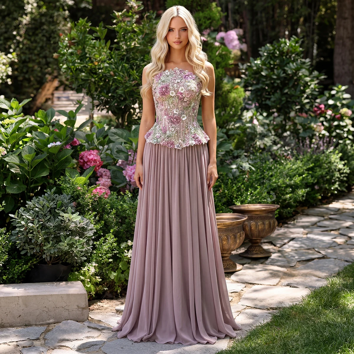 Luxury Strapless Embroidery Evening Gown For Women Handing Beaded Chiffon Prom Dresses For Teens Crystal Homecoming Dress Long
Luxury Strapless Embroidery Evening Gown For Women Handing Beaded Chiffon Prom Dresses For Teens Crystal Homecoming Dress Long
