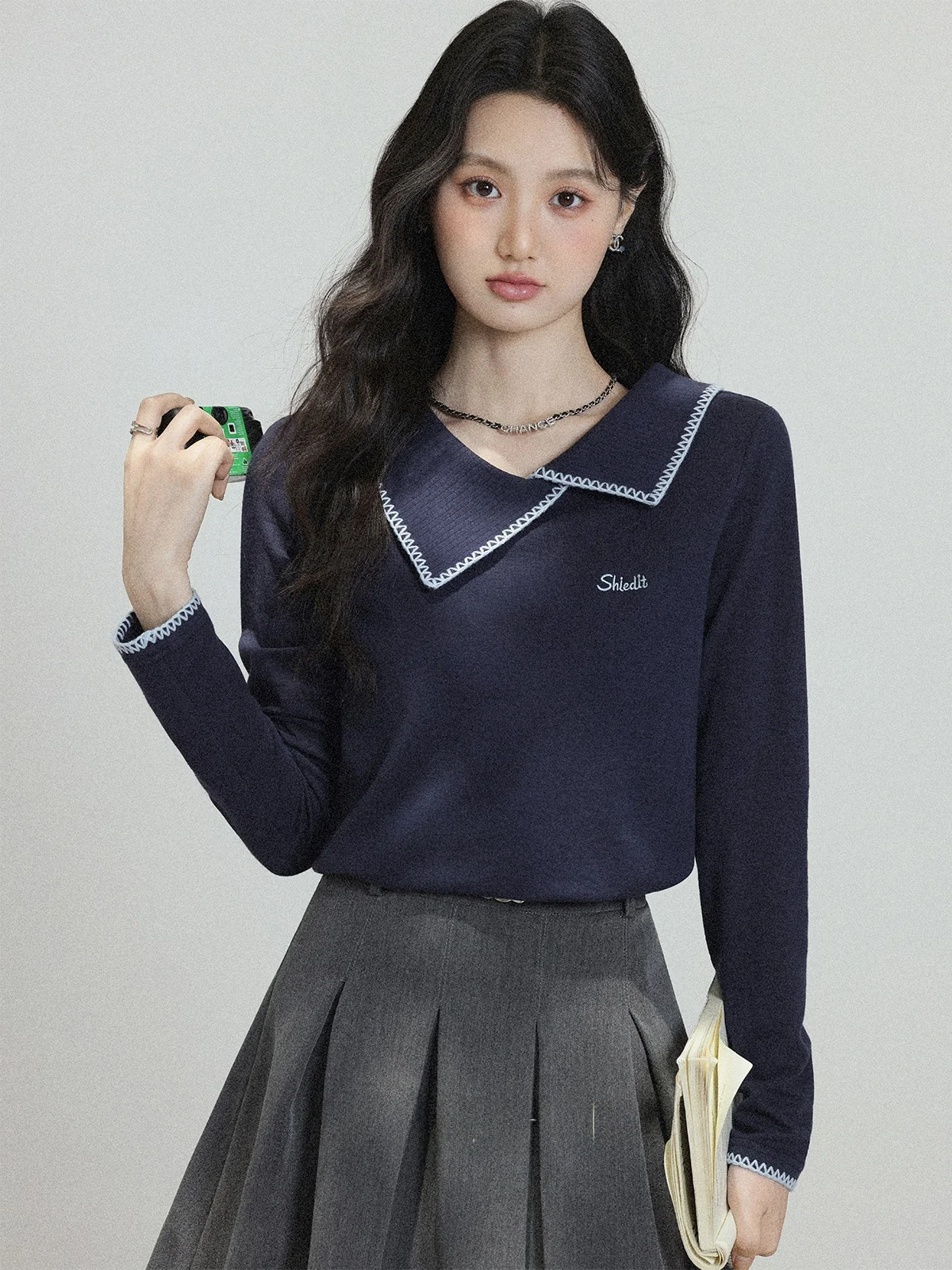 Loose Long Sve Bluet-irt Women's Korean Collar Flip Loose Personali Spring Faion New Sle Zhang Soda Drink
Loose Long Sve Bluet-irt Women's Korean Collar Flip Loose Personali Spring Faion New Sle Zhang Soda Drink