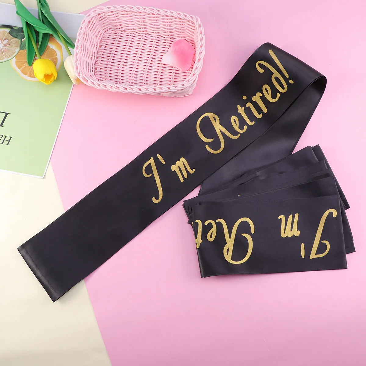 6Pcs Retirement Sash Golden Text Design Fresh Color Elegant Wearable Decoration for Retire Party Supplies Novelty Gift for Him
6Pcs Retirement Sash Golden Text Design Fresh Color Elegant Wearable Decoration for Retire Party Supplies Novelty Gift for Him
