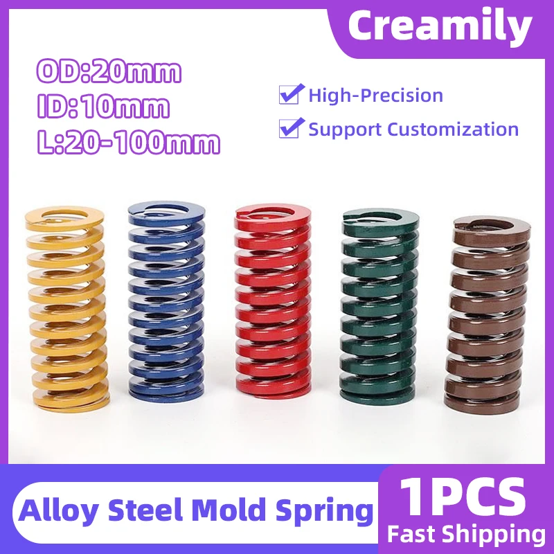 Creamily 1PCS Die Mold Springs Spiral Stamping High Accuracy Alloy Steel Compression Spring OD20=mm ID=10mm Length=20-100mm
Creamily 1PCS Die Mold Springs Spiral Stamping High Accuracy Alloy Steel Compression Spring OD20=mm ID=10mm Length=20-100mm