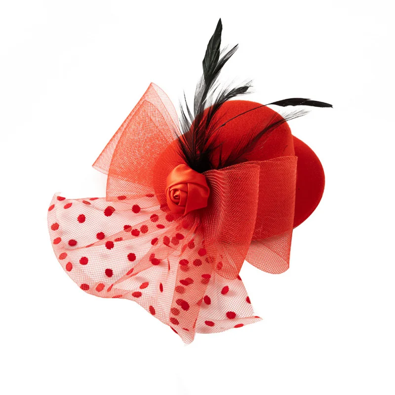 New Style Stage Show Small Hat Banquet Host Mesh Feather Headpiece Fashion Fabric Lace Hair Clip
New Style Stage Show Small Hat Banquet Host Mesh Feather Headpiece Fashion Fabric Lace Hair Clip