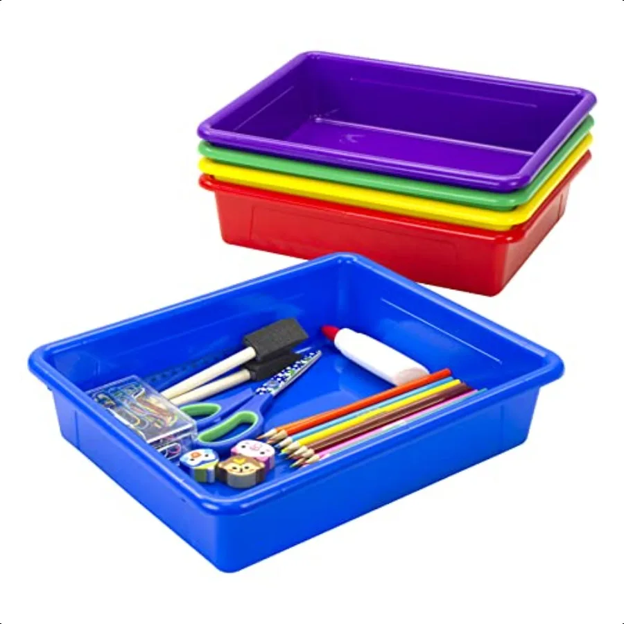 Storex Letter Size Flat Storage Tray Organizer Bin for Classroom Office and Home Assorted Colors 5Pack 62514E05C
Storex Letter Size Flat Storage Tray Organizer Bin for Classroom Office and Home Assorted Colors 5Pack 62514E05C