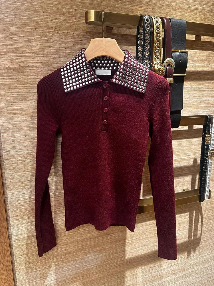 S Home South Oil High End Women's Knitted Sweater Pearl Embellied Slim Fit Turn-down Collar Top for Ladies Soft Cotton Long...
S Home South Oil High End Women's Knitted Sweater Pearl Embellied Slim Fit Turn-down Collar Top for Ladies Soft Cotton Long...