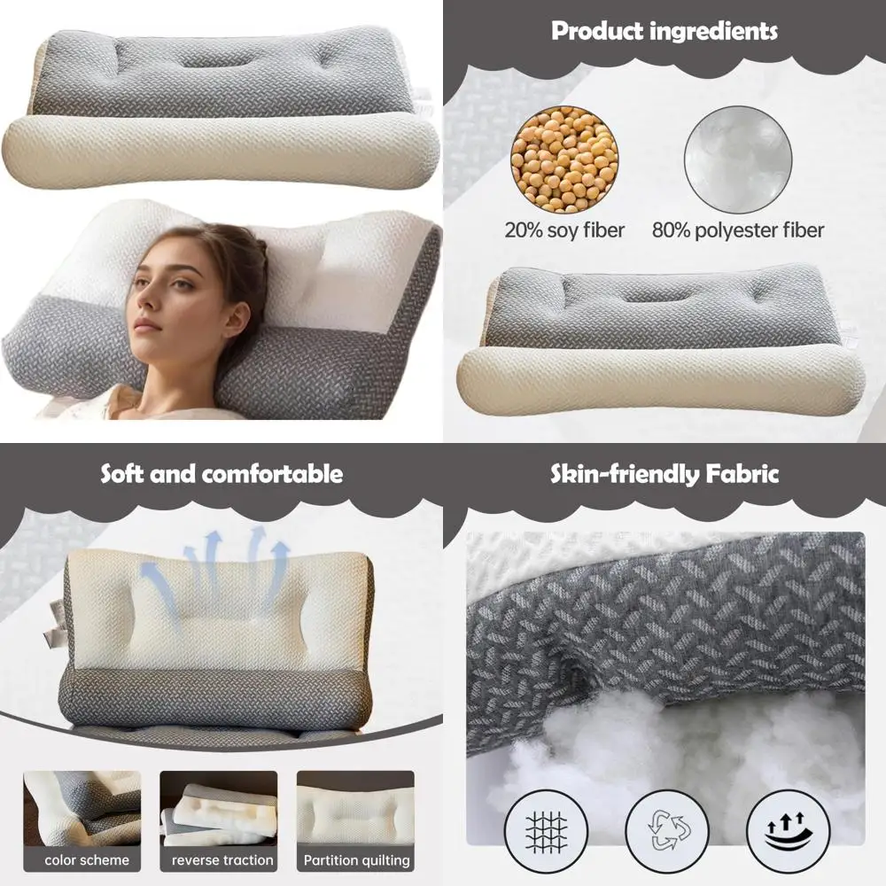 Orthopedic Sleep Pillow for Deep Sleep, Sleep Apnea Relief, and Ergonomic Support for Neck, Shoulder, Side, Back, and Stomach Sl
Orthopedic Sleep Pillow for Deep Sleep, Sleep Apnea Relief, and Ergonomic Support for Neck, Shoulder, Side, Back, and Stomach Sl