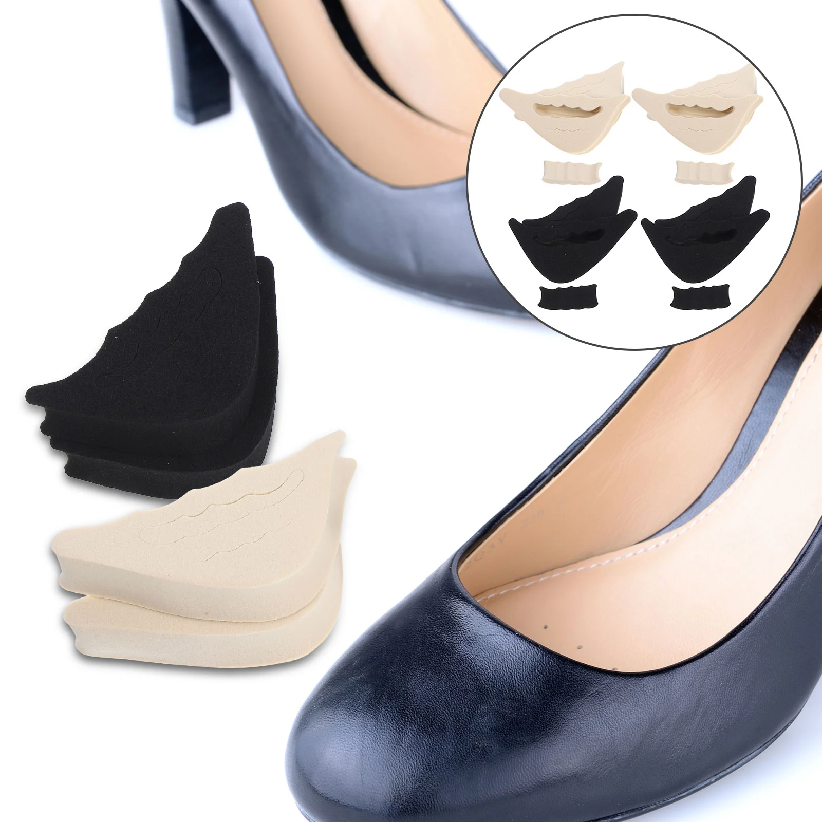 4 Pairs Thick Heel Inserts EVA Cushion Toe for Shoes Too Beige 2 Each Anti Pain Relief Comfortable Reusable
4 Pairs Thick Heel Inserts EVA Cushion Toe for Shoes Too Beige 2 Each Anti Pain Relief Comfortable Reusable