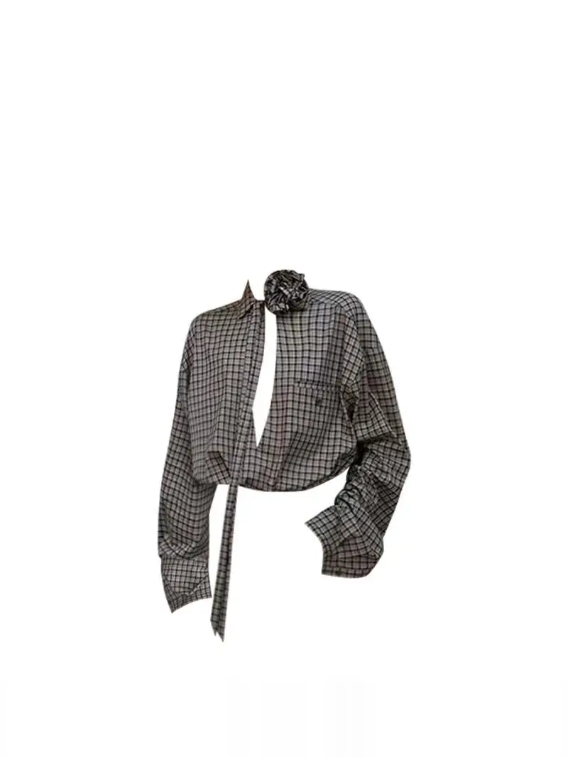 Женская рубашка в стиле ретро с цветочным принтом и клетчатым узором, с длинными рукавами и V-образным вырезом, осенне-зимний дизайн, свободный крой, с пуговицами, стандартная длина рукавов
Женская рубашка в стиле ретро с цветочным принтом и клетчатым узором, с длинными рукавами и V-образным вырезом, осенне-зимний дизайн, свободный крой, с пуговицами, стандартная длина рукавов