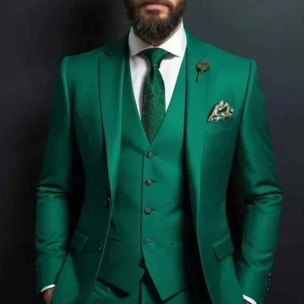 3 Piece Green Men's Suits Elegant Set Single Breasted Formal Outwear(Jacket+Pants+Vest) Costume Business Banquet And Wedding
3 Piece Green Men's Suits Elegant Set Single Breasted Formal Outwear(Jacket+Pants+Vest) Costume Business Banquet And Wedding