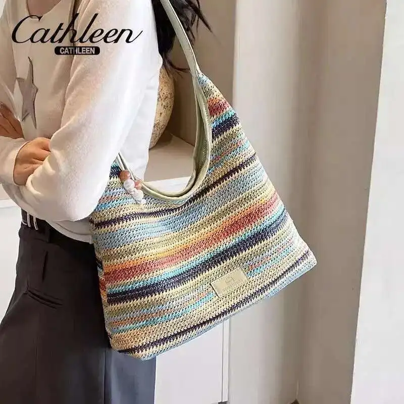 Tote Bag Women's Large Capacity Bag New Fashion Versatile Commuting Crowd One Shoulder Underarm Bag Daily Bag Life Rainbow Bag
Tote Bag Women's Large Capacity Bag New Fashion Versatile Commuting Crowd One Shoulder Underarm Bag Daily Bag Life Rainbow Bag