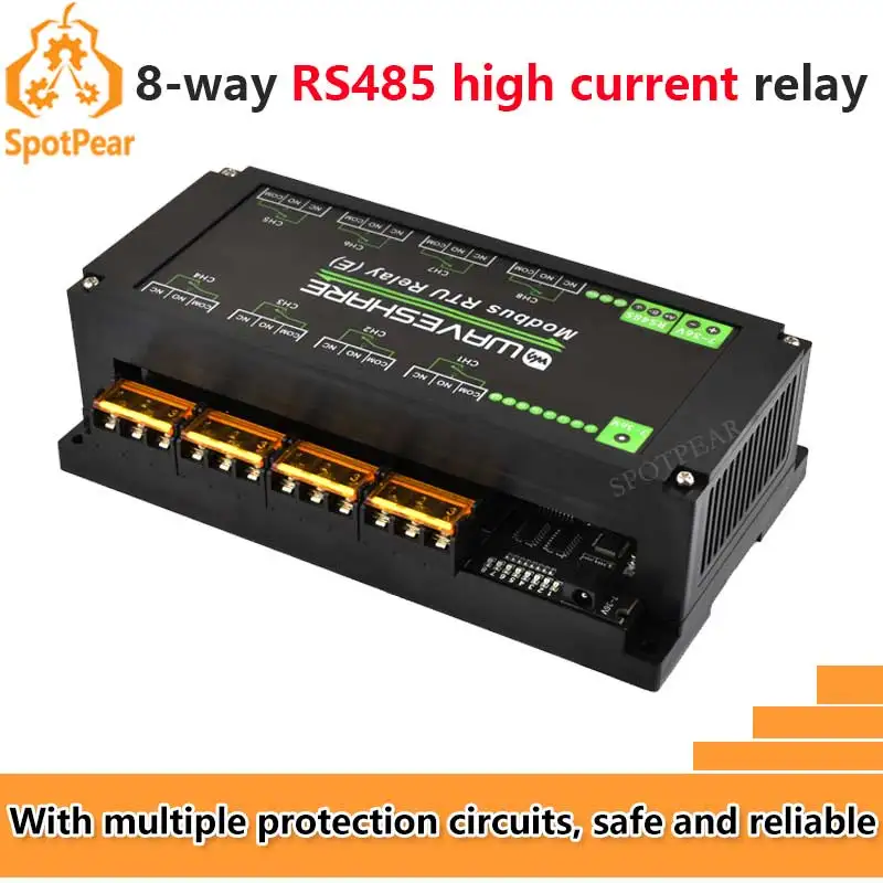 Промышленный модуль Modbus RTU RS485 8-канальный сильноточный релейный модуль 30 А (E) с цифровым входом
Промышленный модуль Modbus RTU RS485 8-канальный сильноточный релейный модуль 30 А (E) с цифровым входом