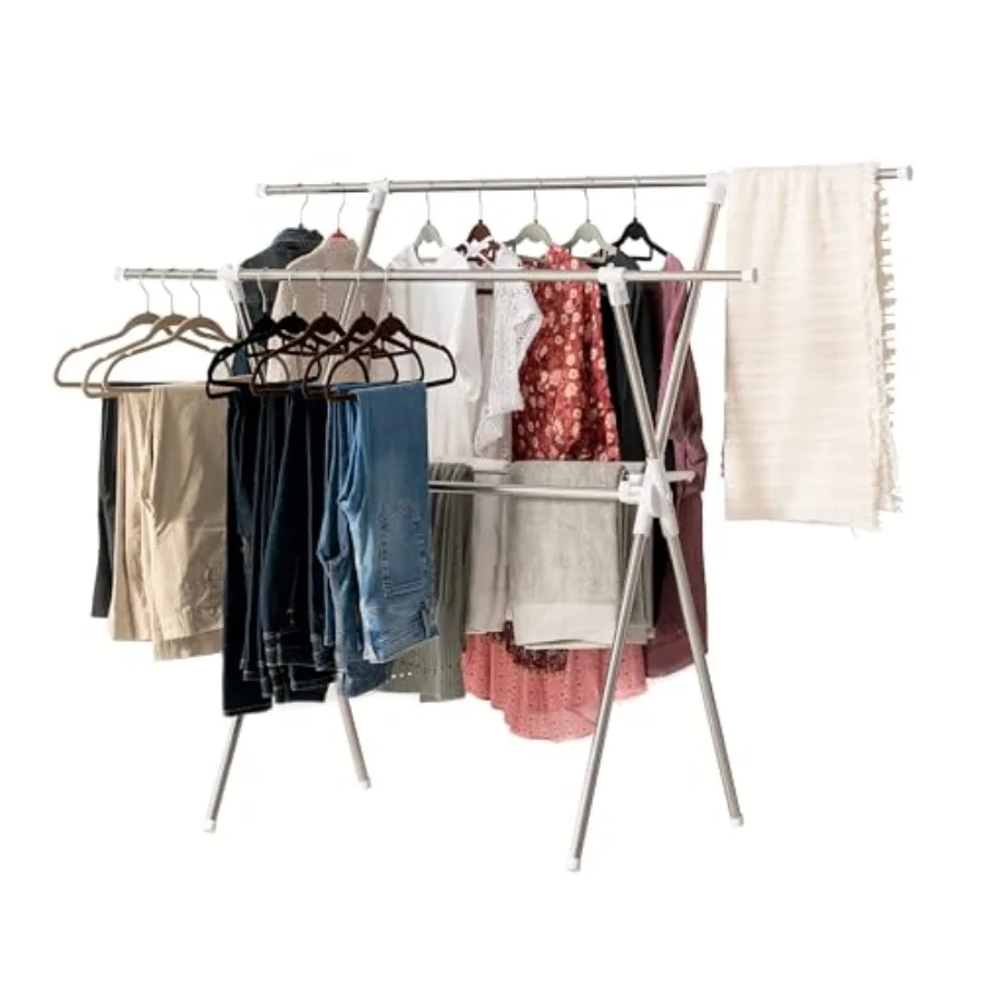 Foldable with Extendable Rods for Large Laundry Loads Clothes Freestanding Foldable Laundry Rack Anti-Skid Feet Portable and St
Foldable with Extendable Rods for Large Laundry Loads Clothes Freestanding Foldable Laundry Rack Anti-Skid Feet Portable and St