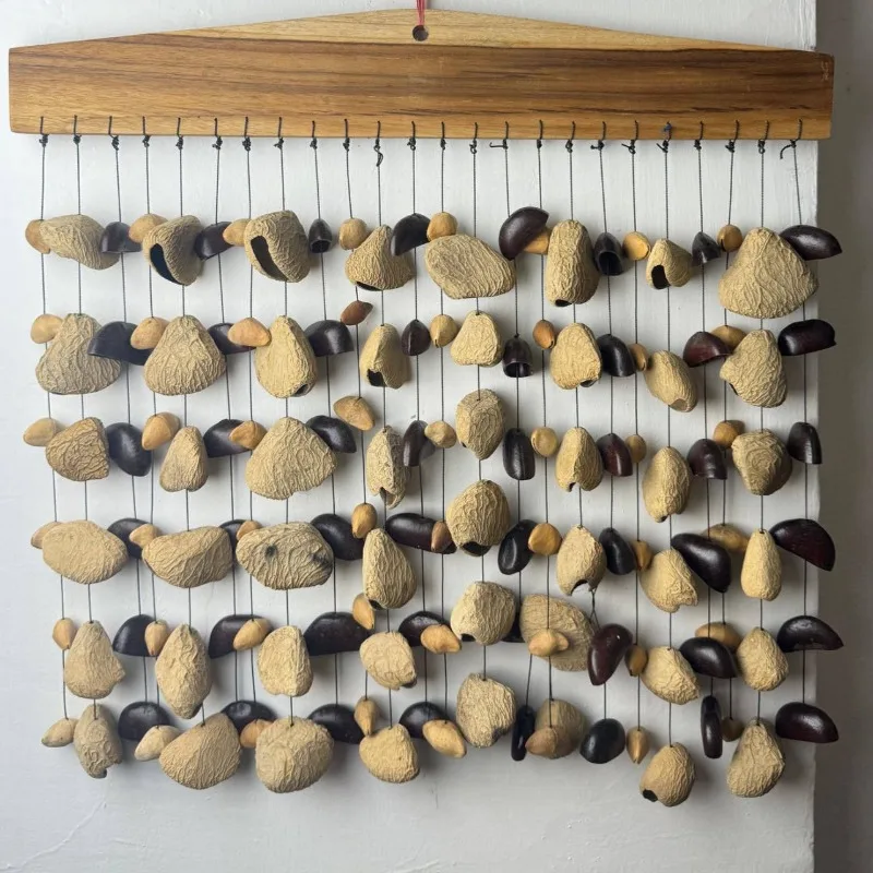 Natural Nut Shell Wind Chimes String Bells Sound Bundle Meditation Sound Healing Outdoor Wind Chimes Bell Percussion Instruments