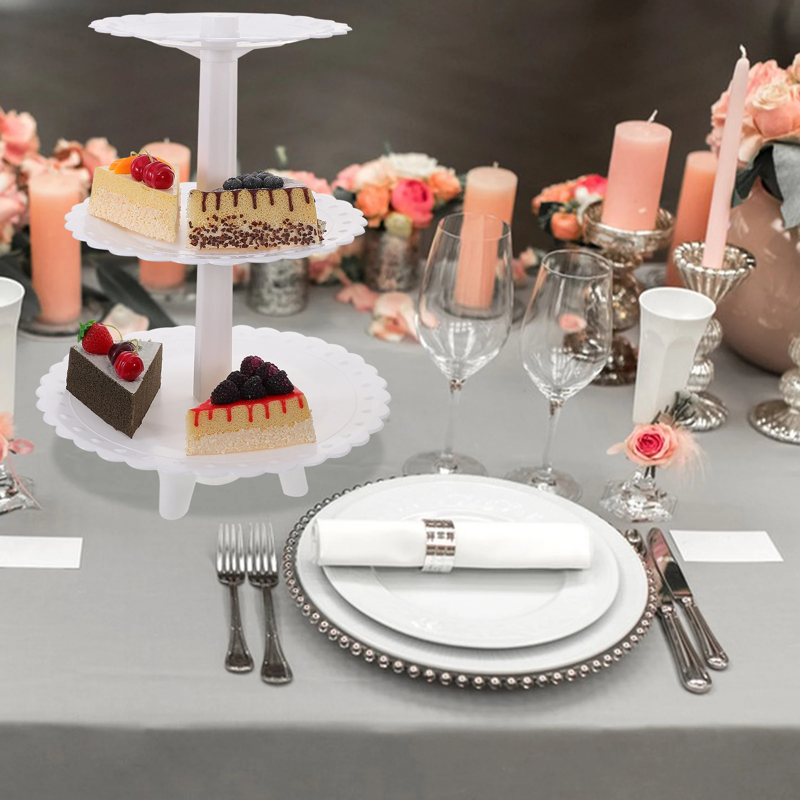 Three Tier Cake Stand Dessert Display Plastic Healthy Large Capacity Wedding Multi Function Cupcake Holder Tea
Three Tier Cake Stand Dessert Display Plastic Healthy Large Capacity Wedding Multi Function Cupcake Holder Tea