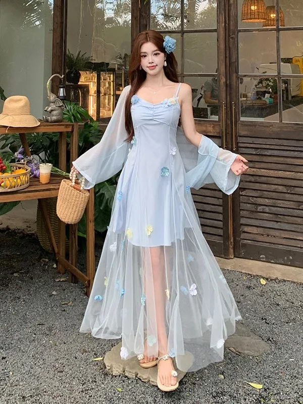 plus Size Floral Lace Halter Dress Women's Summer Thin Cardigan Top Trendy Korean Style Commute Bright Thread Spandex Dress
plus Size Floral Lace Halter Dress Women's Summer Thin Cardigan Top Trendy Korean Style Commute Bright Thread Spandex Dress