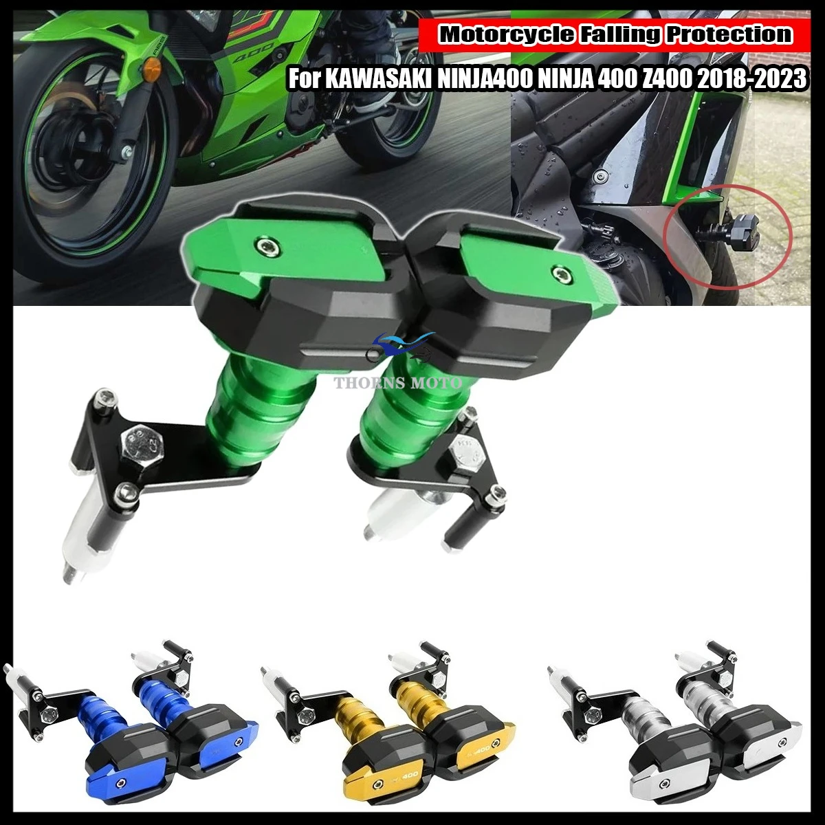 For KAWASAKI NINJA 400 Z400 NINJA400 Z 400 2018-2023 2022 Motorcycle CNC Frame Slider Fairing Guard Crash Pad Falling Protector
For KAWASAKI NINJA 400 Z400 NINJA400 Z 400 2018-2023 2022 Motorcycle CNC Frame Slider Fairing Guard Crash Pad Falling Protector