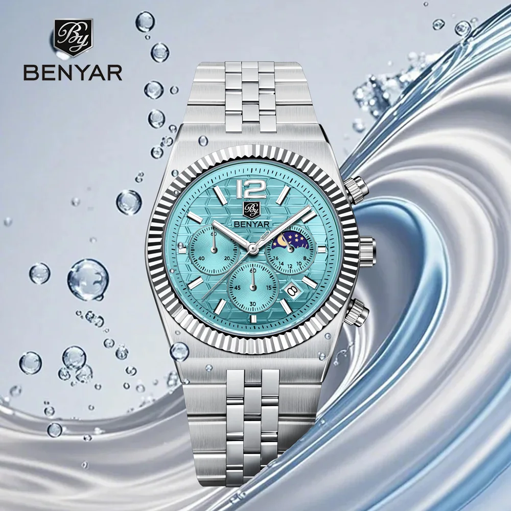 2025 New Benyar Design Men's Watch Wave Dial Luxury Automatic Watches For Men Fashion Business Quartz Watch High-Strength Glass
2025 New Benyar Design Men's Watch Wave Dial Luxury Automatic Watches For Men Fashion Business Quartz Watch High-Strength Glass