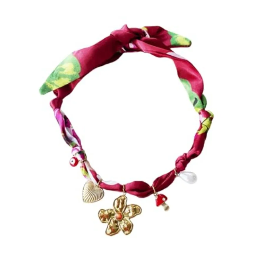 Scarf Necklace for Women Choker Necklace Flower Stainless Pendant Handmade Charm Jewelry Gifts for Mother Wife Silk Bandana Wes
Scarf Necklace for Women Choker Necklace Flower Stainless Pendant Handmade Charm Jewelry Gifts for Mother Wife Silk Bandana Wes