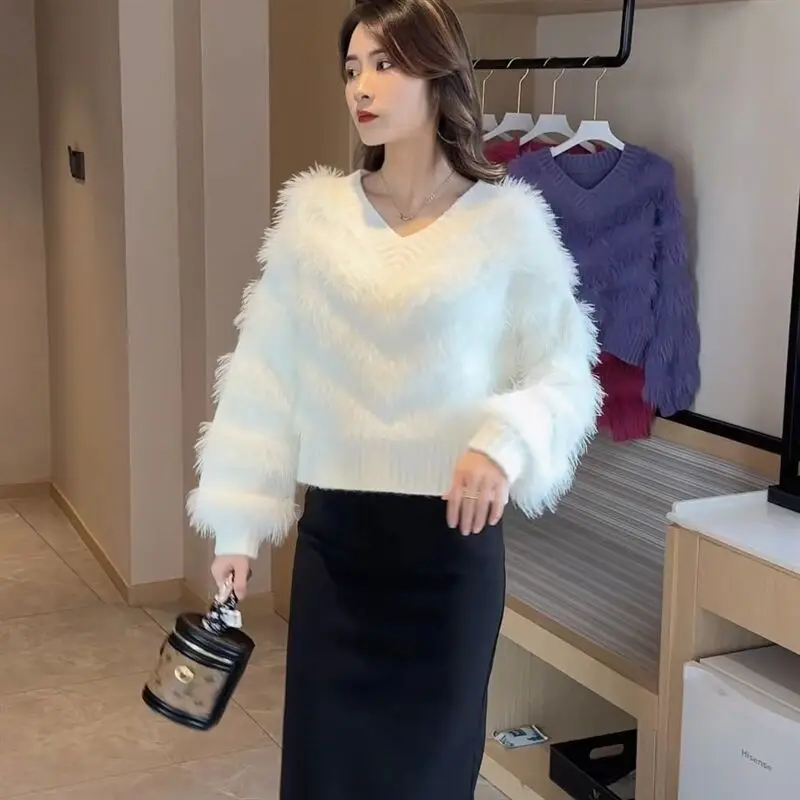 Women 2023 Autumn Winter New Solid Color Thick Sweater Tops Female V-neck Pullover Tops Ladies V-neck Knitted Jumpers T186
Women 2023 Autumn Winter New Solid Color Thick Sweater Tops Female V-neck Pullover Tops Ladies V-neck Knitted Jumpers T186