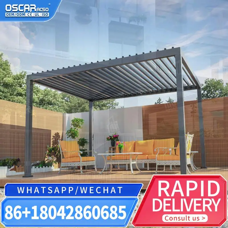 Terrace Roof Garden Aluminum Bioclimatic Outdoor Shading Cooling Europe Style Patio Courtyard Backyard Garden Decoration Pergol
Terrace Roof Garden Aluminum Bioclimatic Outdoor Shading Cooling Europe Style Patio Courtyard Backyard Garden Decoration Pergol
