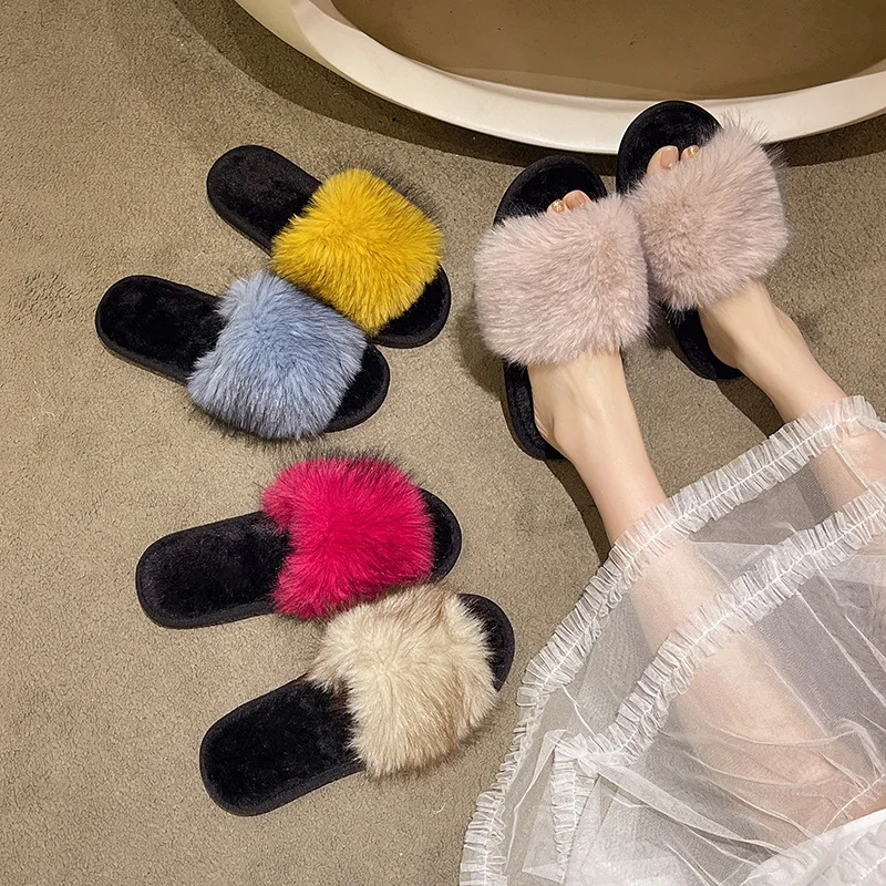 Colorful mink fur slippers, large fur fashionable cotton slippers, winter warm home, furry slippers for women
Colorful mink fur slippers, large fur fashionable cotton slippers, winter warm home, furry slippers for women