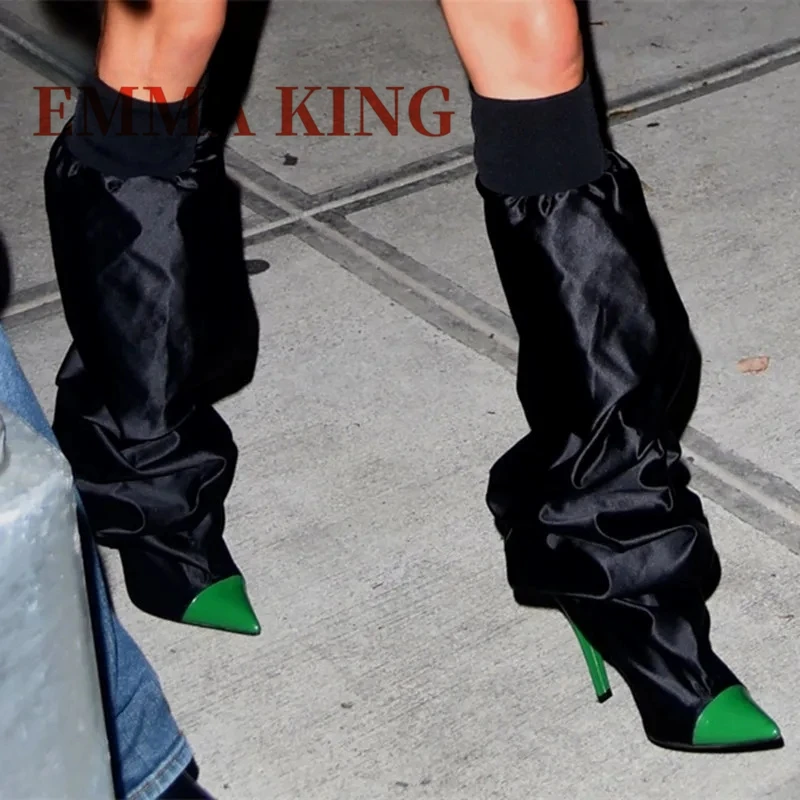 2025 Fall Winter Women Slouchy Boots Sexy Pointed Toe Satin Knee-high Boot 10cm Stiletto Heels Luxury Design Botas De Mujer
2025 Fall Winter Women Slouchy Boots Sexy Pointed Toe Satin Knee-high Boot 10cm Stiletto Heels Luxury Design Botas De Mujer