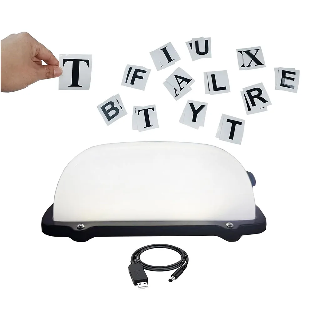 USB Rechargeable Sign Light for Car, Blank Light with 2 Sets of Letters Stickers,Car Roof DIY Light with Magnetic Waterproof
USB Rechargeable Sign Light for Car, Blank Light with 2 Sets of Letters Stickers,Car Roof DIY Light with Magnetic Waterproof