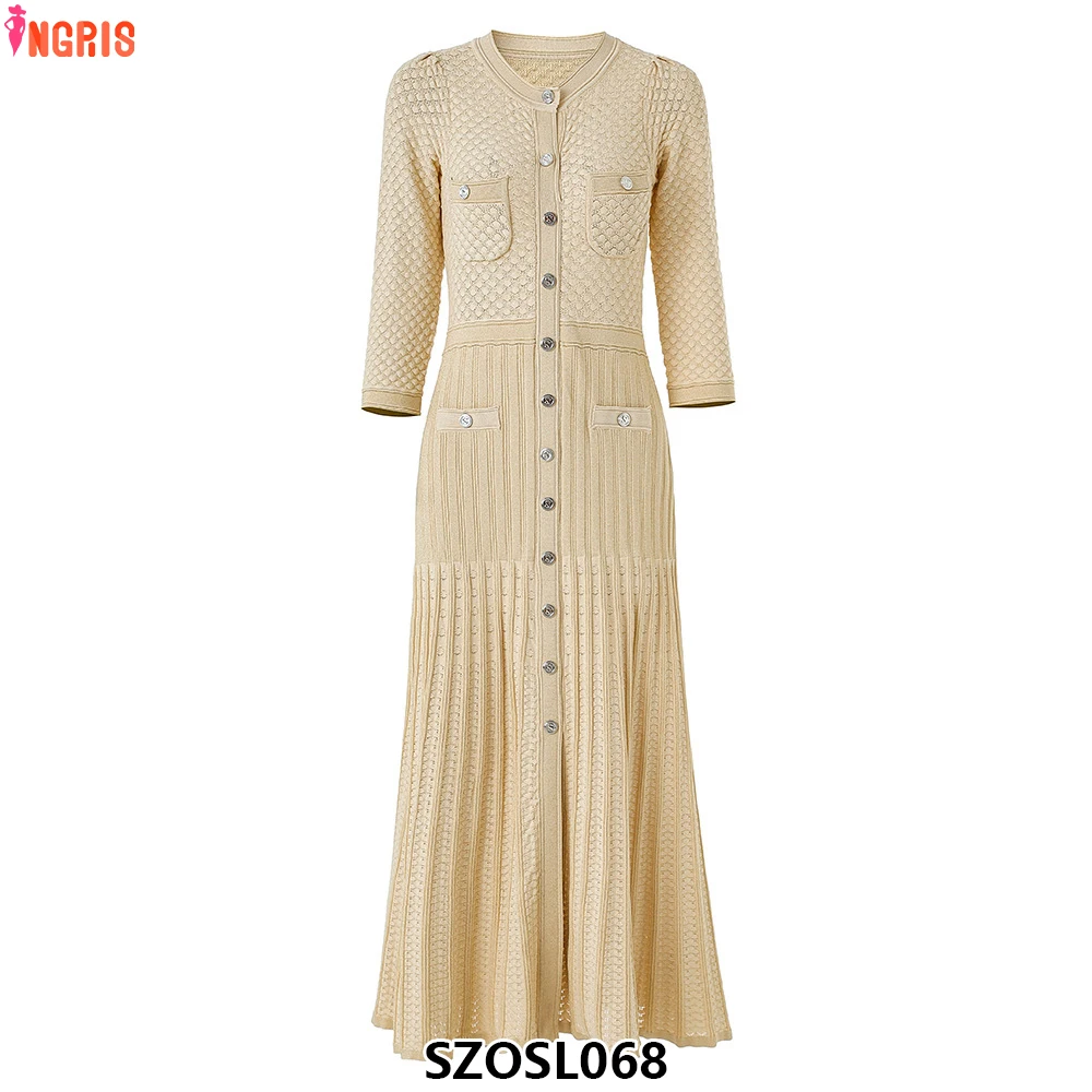 2025 new women's spring long-sleeved luxury knitted sweater casual dress ladies knitted dress-SZOSL068
2025 new women's spring long-sleeved luxury knitted sweater casual dress ladies knitted dress-SZOSL068