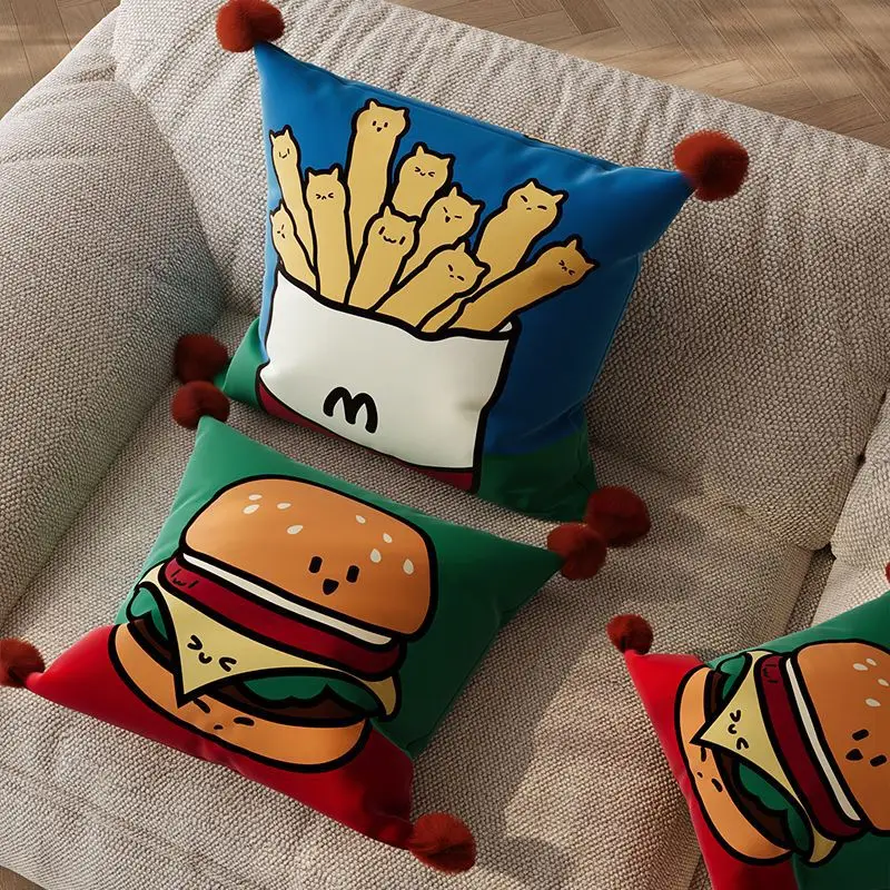 Cute Cartoon French Fries Hamburger Pillow Plush Sofa Cushion Removable Cover for Bed Car Backrest Lumbar Support Home Decor
Cute Cartoon French Fries Hamburger Pillow Plush Sofa Cushion Removable Cover for Bed Car Backrest Lumbar Support Home Decor