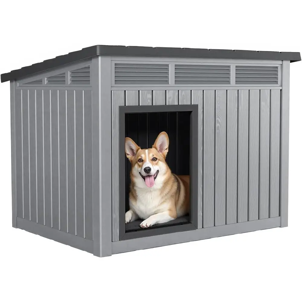 Weatherproof Indoor/Outdoor Dog House with Removable Roof for Small to Medium Dogs, Gray, 32.2 x 25.12 x 24.13 Inches
Weatherproof Indoor/Outdoor Dog House with Removable Roof for Small to Medium Dogs, Gray, 32.2 x 25.12 x 24.13 Inches