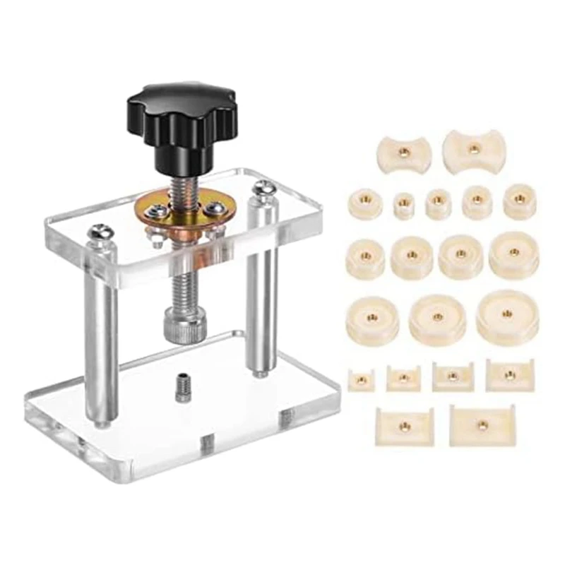 Watch Press Set Watch Back Case Screw Type Closer With 20 Dies Acrylic Watchmaker Press Tool Set Fit For Watch Repairing
Watch Press Set Watch Back Case Screw Type Closer With 20 Dies Acrylic Watchmaker Press Tool Set Fit For Watch Repairing