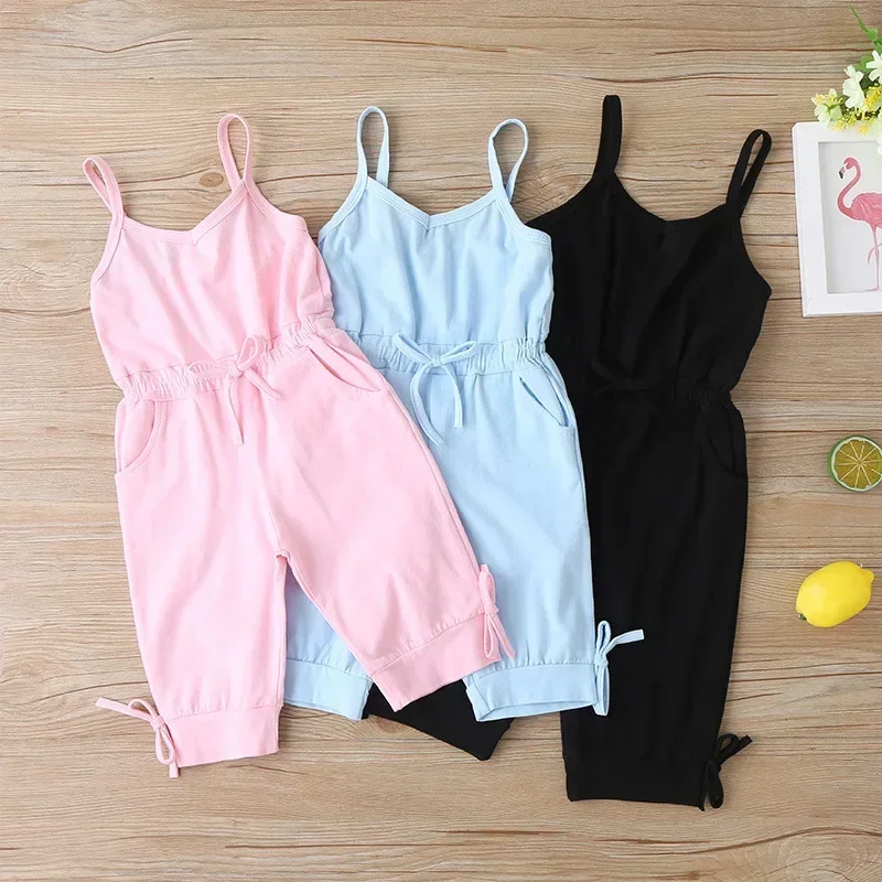 Summer Solid Color Toddler Girls Jumpsuit Cotton Kids Playsuit Bodysuit Elastic Waist Slip Overall Children's Clothing
Summer Solid Color Toddler Girls Jumpsuit Cotton Kids Playsuit Bodysuit Elastic Waist Slip Overall Children's Clothing
