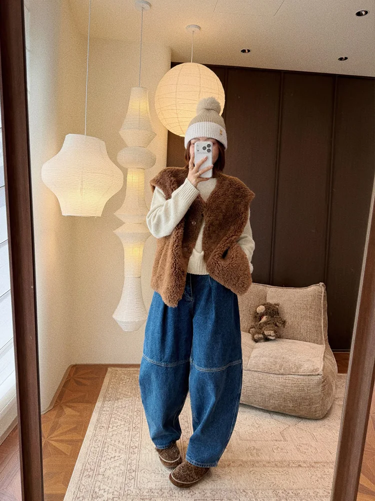 Утепленные широкие джинсовые брюки Thiened Heavy Du Sand Wa синего цвета для женщин, осенне-зимние, свободные, повседневные, длинные, удобные, из хлопка
Утепленные широкие джинсовые брюки Thiened Heavy Du Sand Wa синего цвета для женщин, осенне-зимние, свободные, повседневные, длинные, удобные, из хлопка