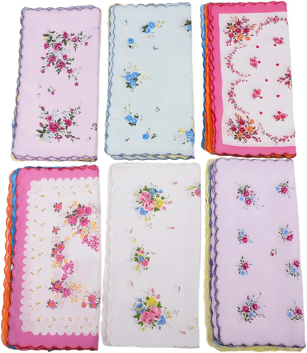 Vintage Ladies Hankies 12-Pack, 6 Floral Designs, Soft Cotton, 12x12 Inch for Tea Party Favors & Wedding Decor
Vintage Ladies Hankies 12-Pack, 6 Floral Designs, Soft Cotton, 12x12 Inch for Tea Party Favors & Wedding Decor