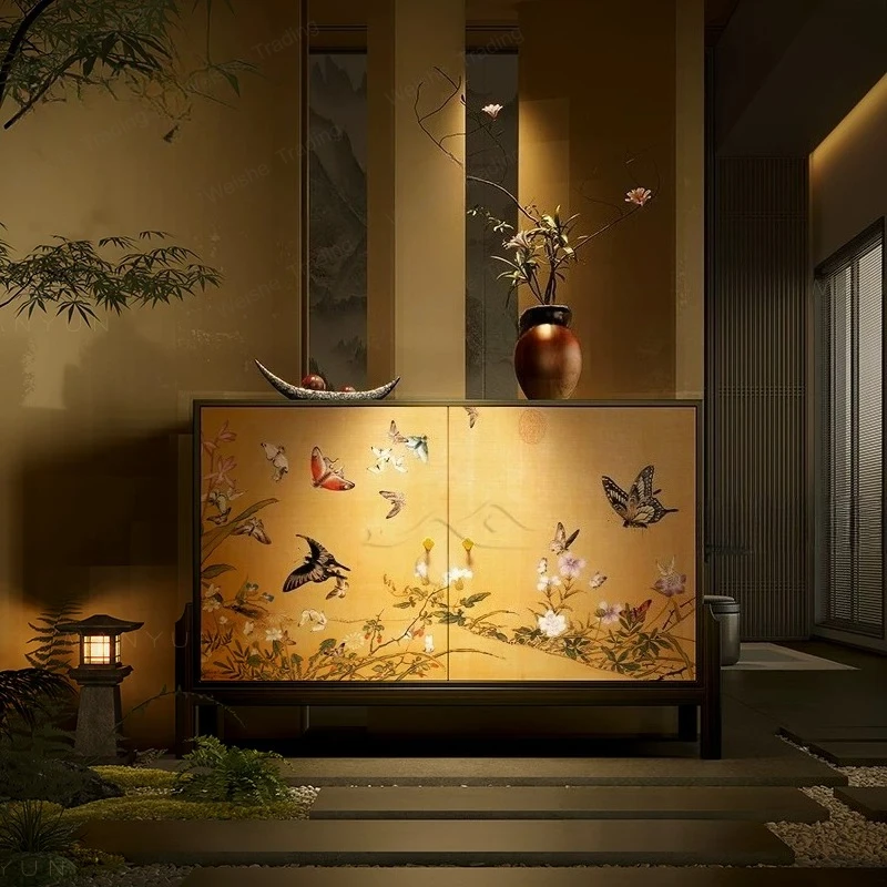 Song Dynasty aesthetic hundred butterfly picture solid wood chest of drawers entrance stilt storage cabinet living room Chinese
Song Dynasty aesthetic hundred butterfly picture solid wood chest of drawers entrance stilt storage cabinet living room Chinese