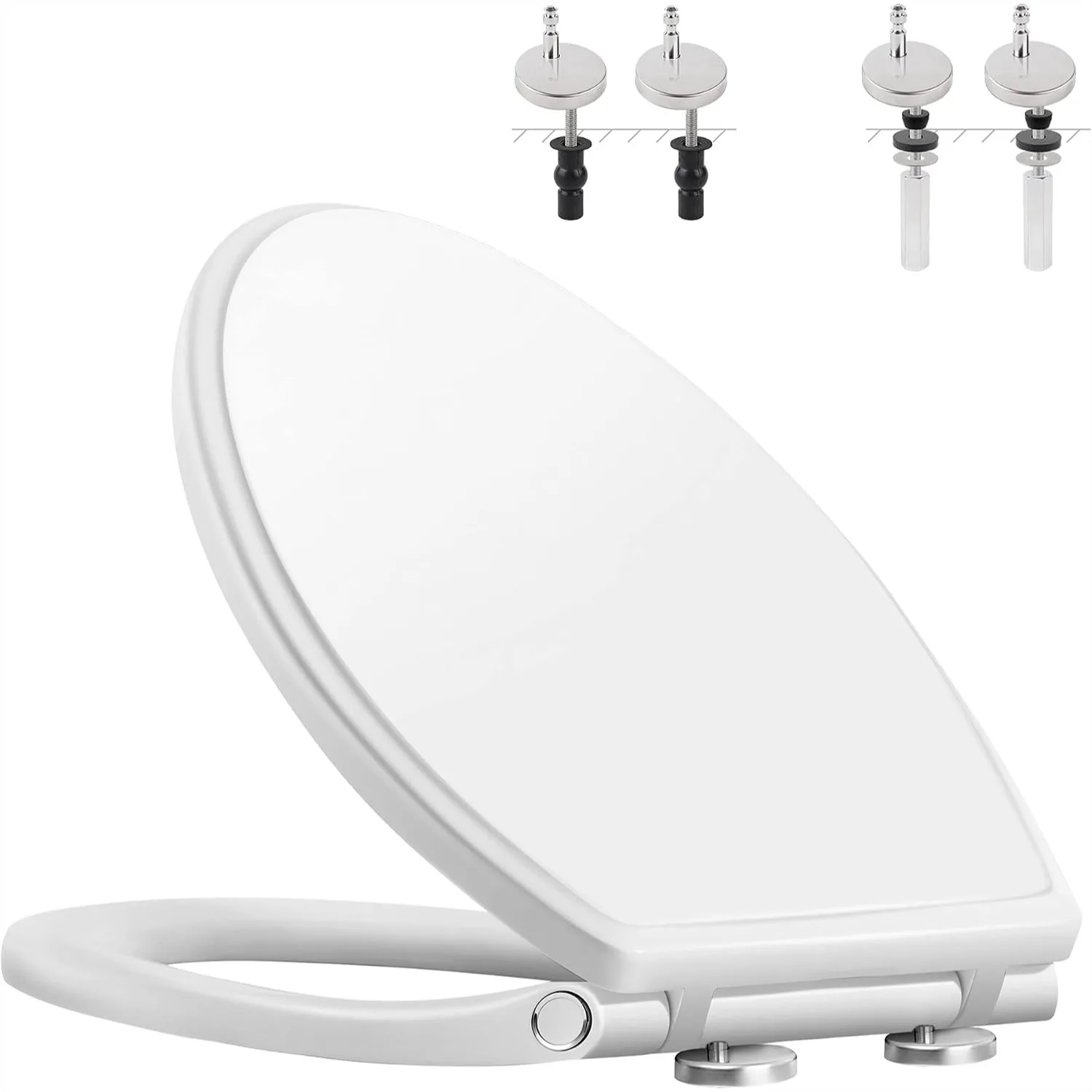 Elongated Toilet Seat with Soft Close and Quick Release, Easy Clean Slow Close Toilet Cover for Comfort and Stability, White
Elongated Toilet Seat with Soft Close and Quick Release, Easy Clean Slow Close Toilet Cover for Comfort and Stability, White