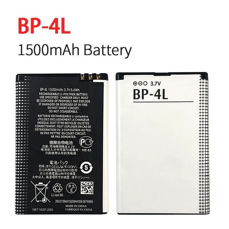 1500mAh Battery for Nokia E71 E72 E73 E52 E55 E6 E63 E61i E90 N97 N810 6650F 6790S BP-4L BP4L Rechargeable Lithium Batteries
1500mAh Battery for Nokia E71 E72 E73 E52 E55 E6 E63 E61i E90 N97 N810 6650F 6790S BP-4L BP4L Rechargeable Lithium Batteries