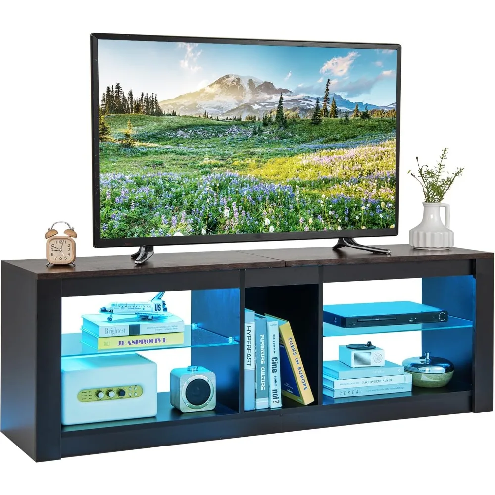 LED TV Stand for 65 Inch TVs, Gaming Entertainment Center w/Open Storage, Adjustable Tempered Glass Shelves
LED TV Stand for 65 Inch TVs, Gaming Entertainment Center w/Open Storage, Adjustable Tempered Glass Shelves