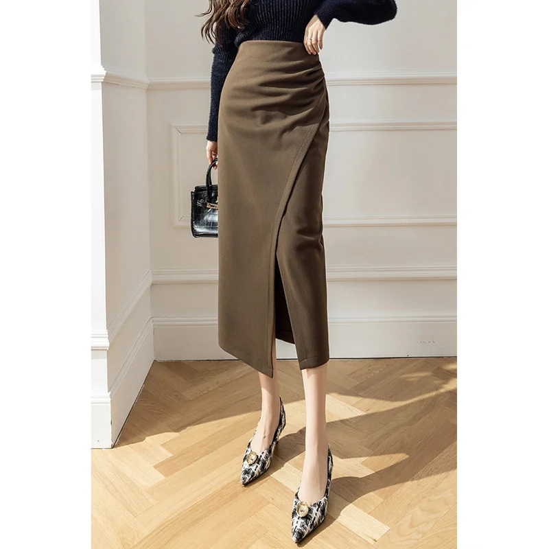 Woolen Skirt Women2024Autumn and Winter New Cover Your Belly with High Waist Straight Skirt Irregularly SlimmingaWoolen Skirt
Woolen Skirt Women2024Autumn and Winter New Cover Your Belly with High Waist Straight Skirt Irregularly SlimmingaWoolen Skirt