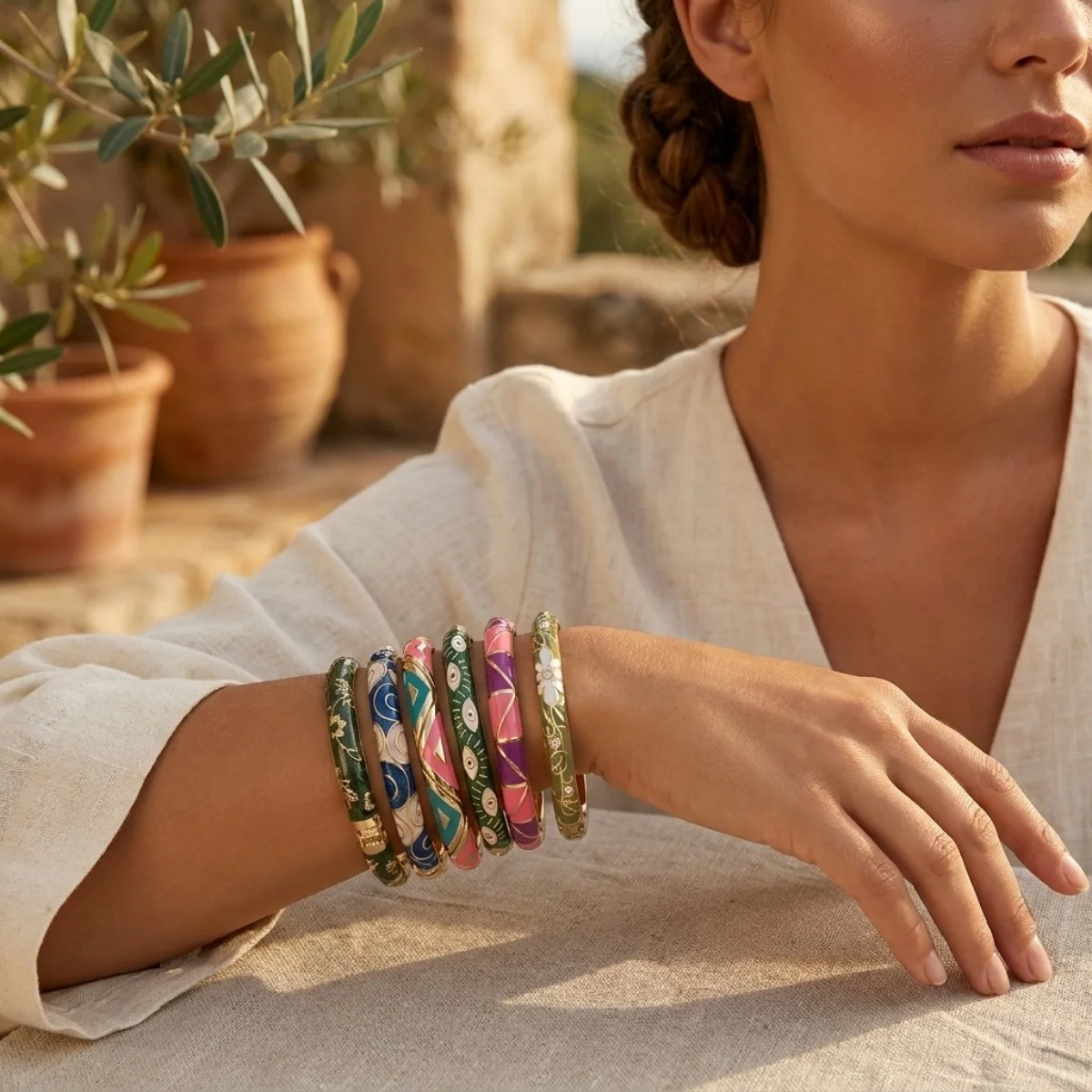 Vintage Rhinestone Enamel Flower Leaf Cuff Bracelets For Women Men Retro Trendy Colorful Block Pattern Evil Eye Bangle Jewelry
Vintage Rhinestone Enamel Flower Leaf Cuff Bracelets For Women Men Retro Trendy Colorful Block Pattern Evil Eye Bangle Jewelry