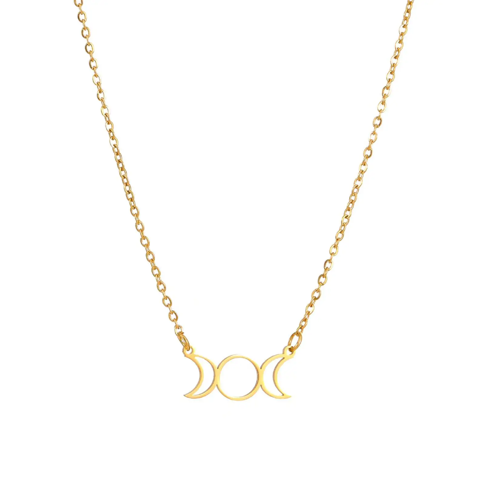 Triple Moon Goddess Hekat Pendant Necklace Greek Mythology Triple Goddess Stainless Steel Jewelry Gift for Women
Triple Moon Goddess Hekat Pendant Necklace Greek Mythology Triple Goddess Stainless Steel Jewelry Gift for Women
