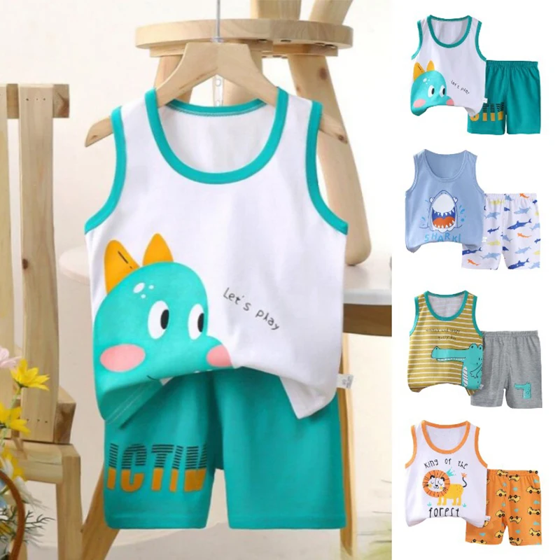 Vest+Shorts 2-Piece Clothing Set Soft Cotton Pajamas Summer Kids Baby Boys Girls Cartoon Home Wear Casual Clothes Suit 0-6 Years
Vest+Shorts 2-Piece Clothing Set Soft Cotton Pajamas Summer Kids Baby Boys Girls Cartoon Home Wear Casual Clothes Suit 0-6 Years