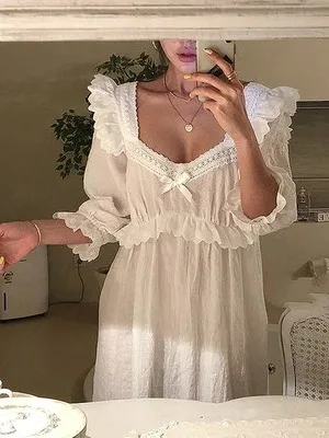 Ele Sweet Long Princ Sle Spwear Dr Women's Faionable Spring Autumn Winter Comfortable Soft Material Nightgown
Ele Sweet Long Princ Sle Spwear Dr Women's Faionable Spring Autumn Winter Comfortable Soft Material Nightgown
