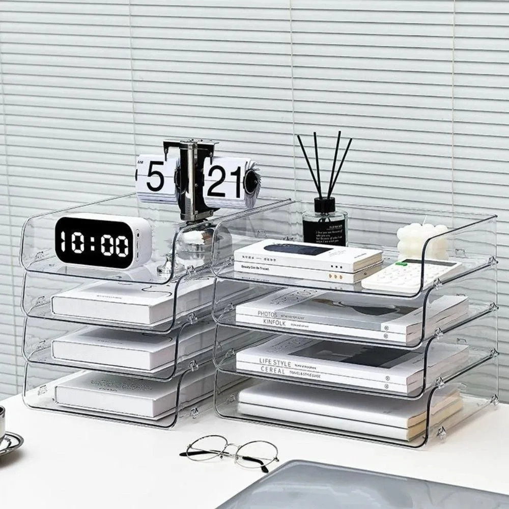 Desktop Organizer A4 File Storage Tray Papers Rack Book Shelf Stackable File Rack Transparent Multifunctional File Organizer
Desktop Organizer A4 File Storage Tray Papers Rack Book Shelf Stackable File Rack Transparent Multifunctional File Organizer