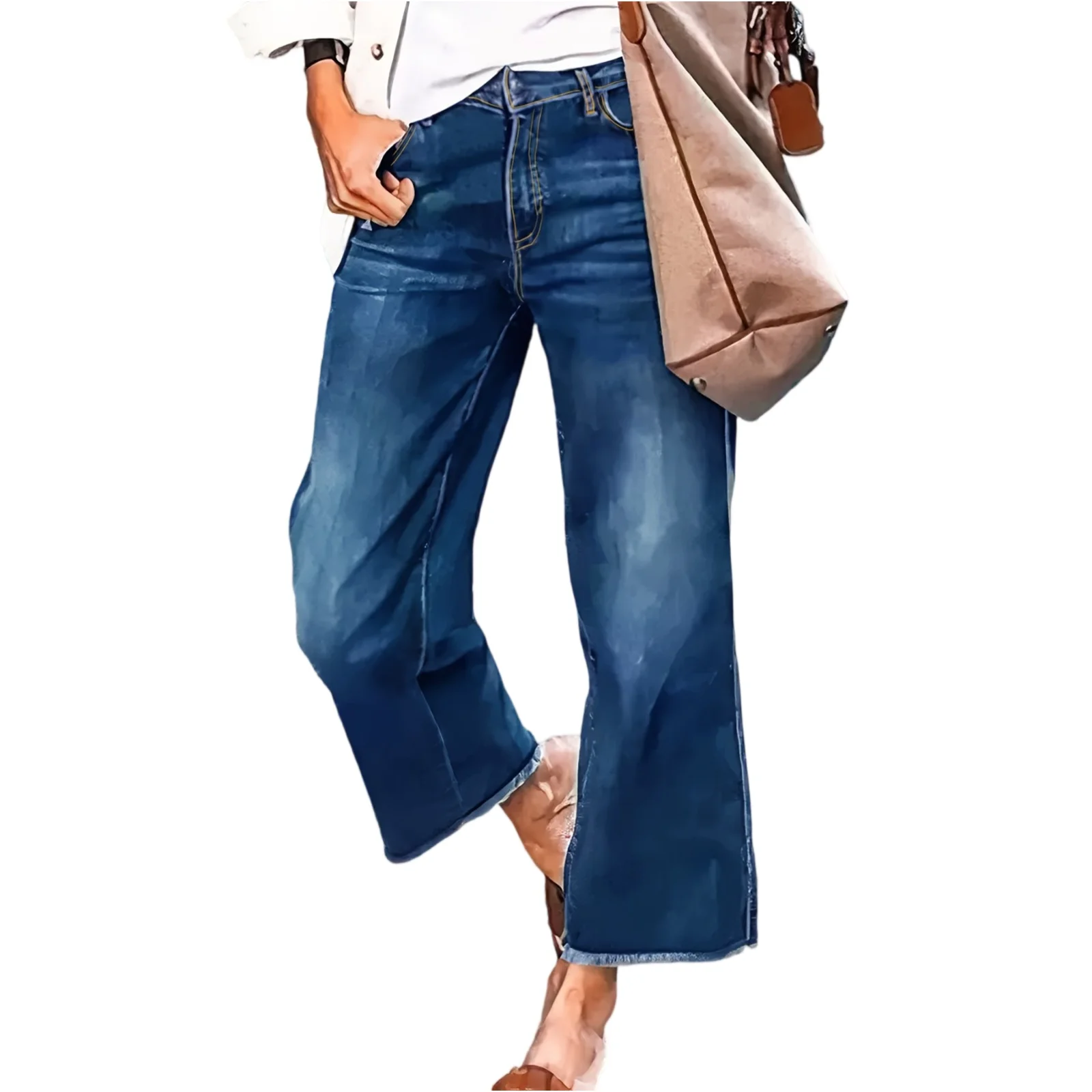 Women Jeans Denim Mid Waist Knee Length Straight Pants Distressed Solid Washing Zipper Fly Pockets High Street Loose 2025
Women Jeans Denim Mid Waist Knee Length Straight Pants Distressed Solid Washing Zipper Fly Pockets High Street Loose 2025