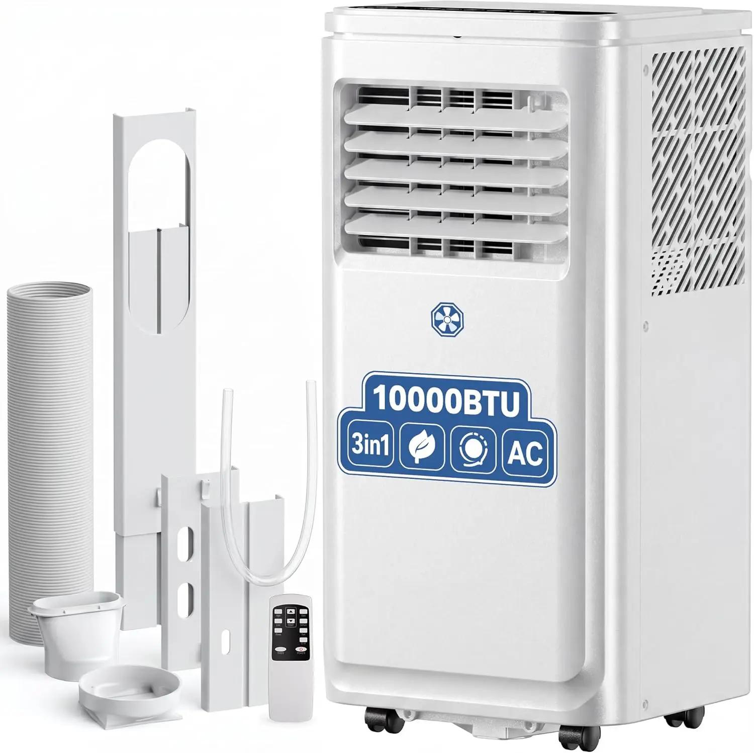10000 BTU 3-in-1 Portable Air Conditioner with Fan and Dehumidifier, Remote Control, 24-Hour Timer, Sleep Modes, Cools up to 450 sq. ft., Ideal for Bedroom, Room, Office, Apartment
10000 BTU 3-in-1 Portable Air Conditioner with Fan and Dehumidifier, Remote Control, 24-Hour Timer, Sleep Modes, Cools up to 450 sq. ft., Ideal for Bedroom, Room, Office, Apartment