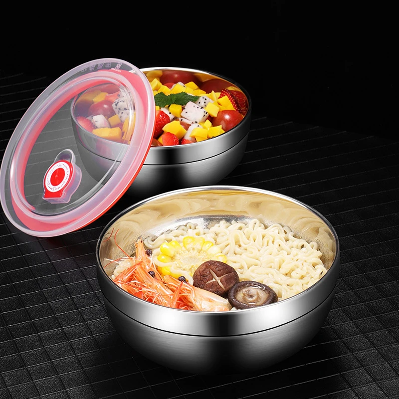 14CM/16CM/18CM 304 Stainless Steel Rice Soup Bowl with Lid Table Fruit Bowls for Noodle Salad Food Container Utensils Kitchen
14CM/16CM/18CM 304 Stainless Steel Rice Soup Bowl with Lid Table Fruit Bowls for Noodle Salad Food Container Utensils Kitchen