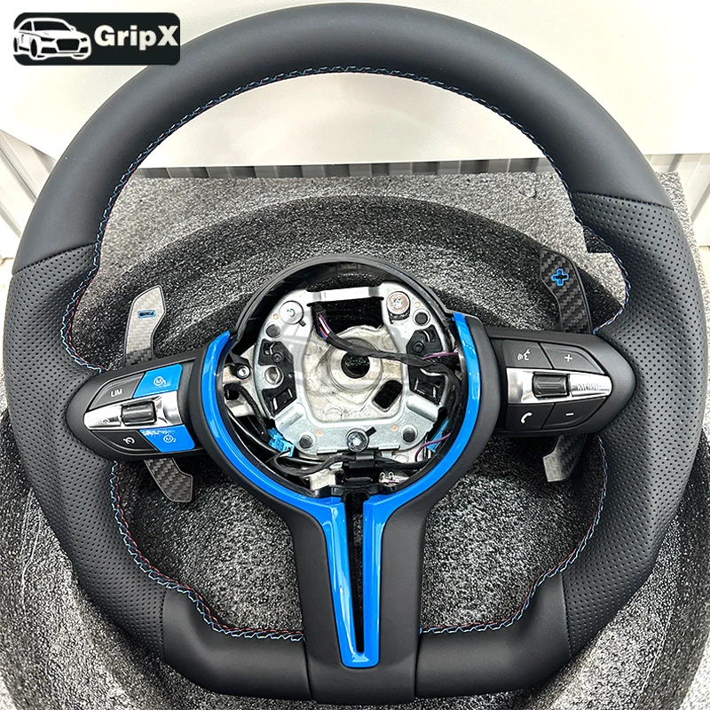 Carbon fiber steering wheel for BMW F30 F10 F31 F20 E90 adopts genuine carbon fiber and sports steering car accessories//M blue
Carbon fiber steering wheel for BMW F30 F10 F31 F20 E90 adopts genuine carbon fiber and sports steering car accessories//M blue