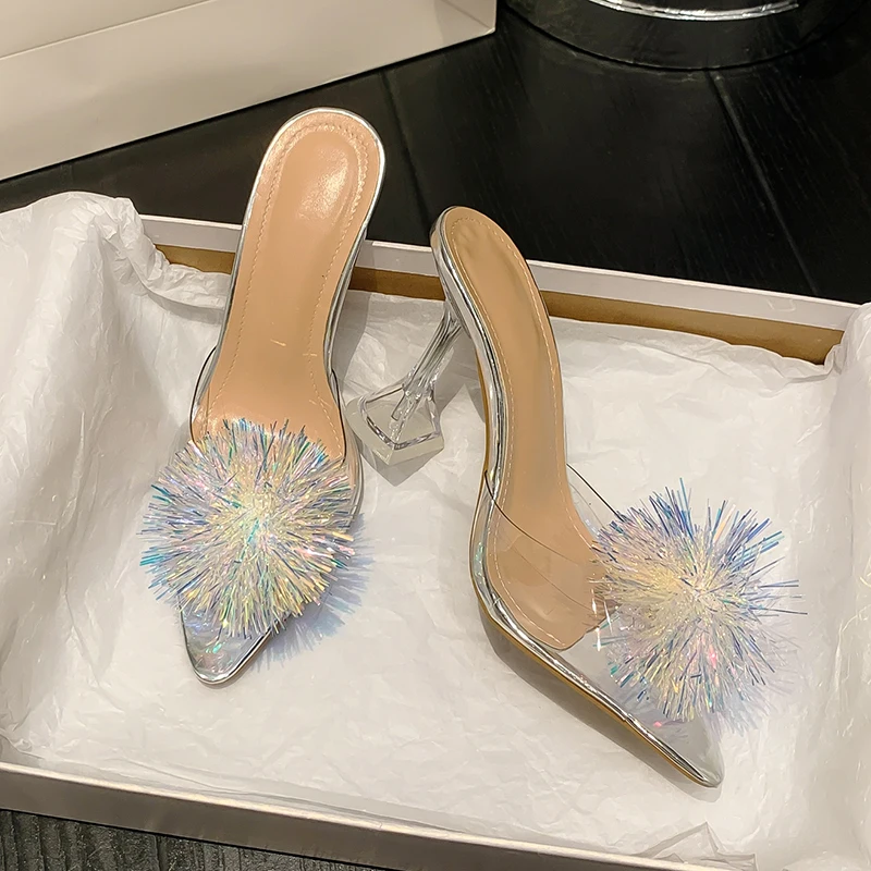 ZOOKERLIN Pointed Transparent PVC Fluorescent Ball Women's Slippers Stiletto Cup Heels Summer Slip On Slides Solid Color Pumps
ZOOKERLIN Pointed Transparent PVC Fluorescent Ball Women's Slippers Stiletto Cup Heels Summer Slip On Slides Solid Color Pumps