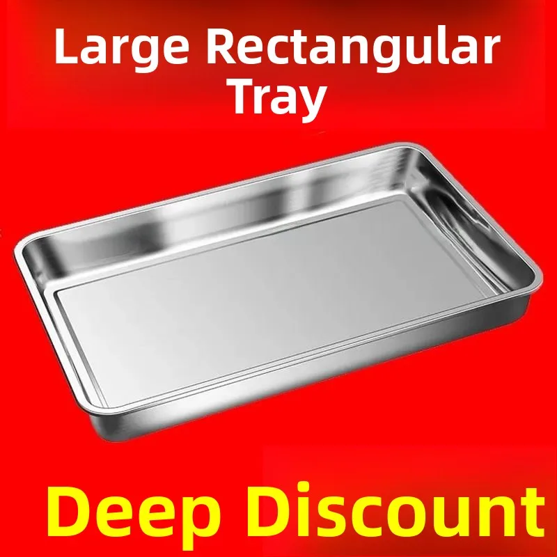 Thickened Food Grade Stainless Steel Rectangular Tray Flat Bottom Freezer Dumpling Steamed Rice Tray Commercial Barbecue Basin
Thickened Food Grade Stainless Steel Rectangular Tray Flat Bottom Freezer Dumpling Steamed Rice Tray Commercial Barbecue Basin