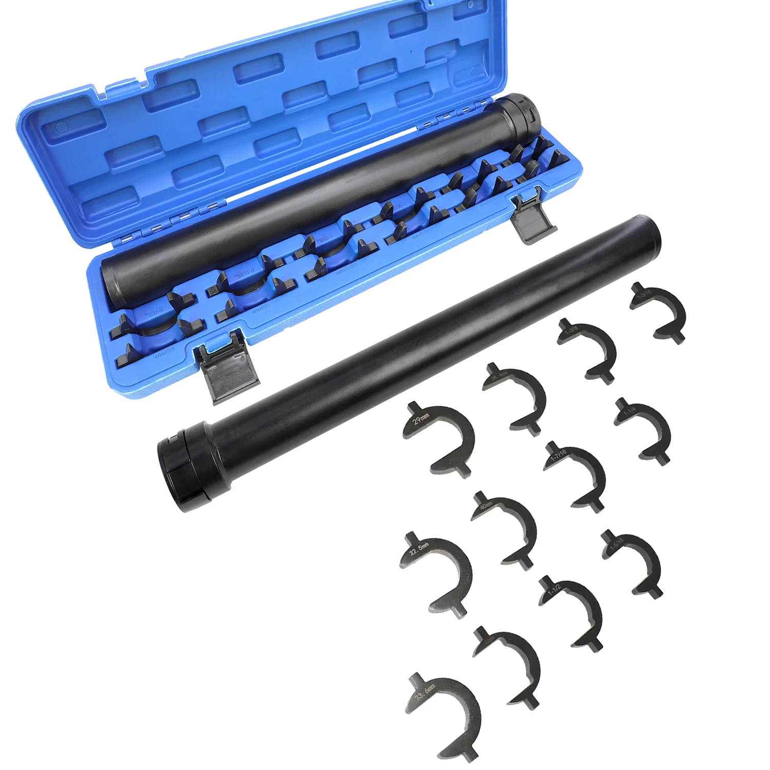 13 PCS Inner Tie Rod End Removal Tool Kit Set with 12 Crowfoot Adapters
13 PCS Inner Tie Rod End Removal Tool Kit Set with 12 Crowfoot Adapters